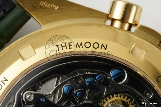 0404 Speedmaster Moonwatch in Moonshine Gold YG RMF Best Edition Green Dial on Green Leather Strap Manual Chrono EasyCare 7832